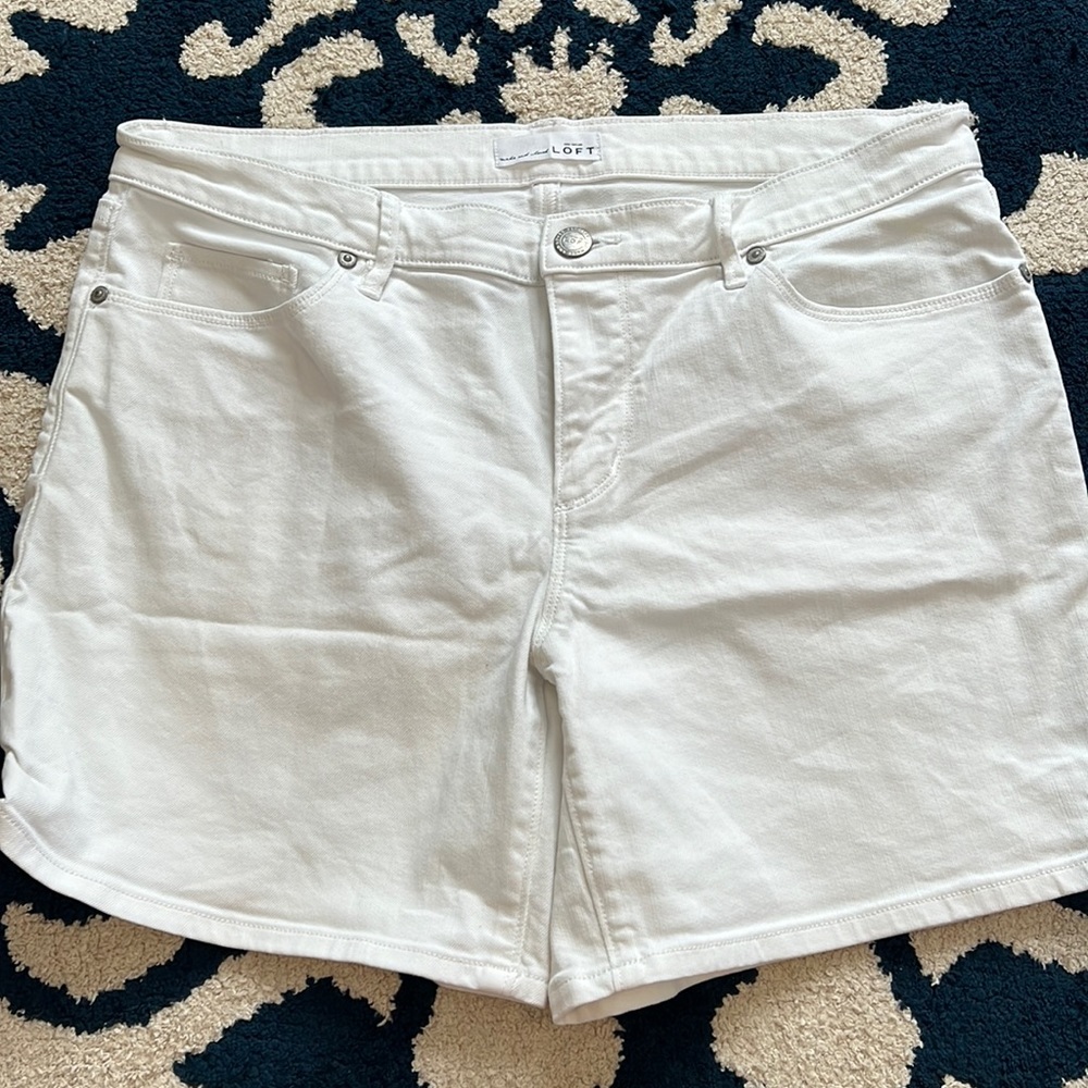 Loft White Jean Shorts